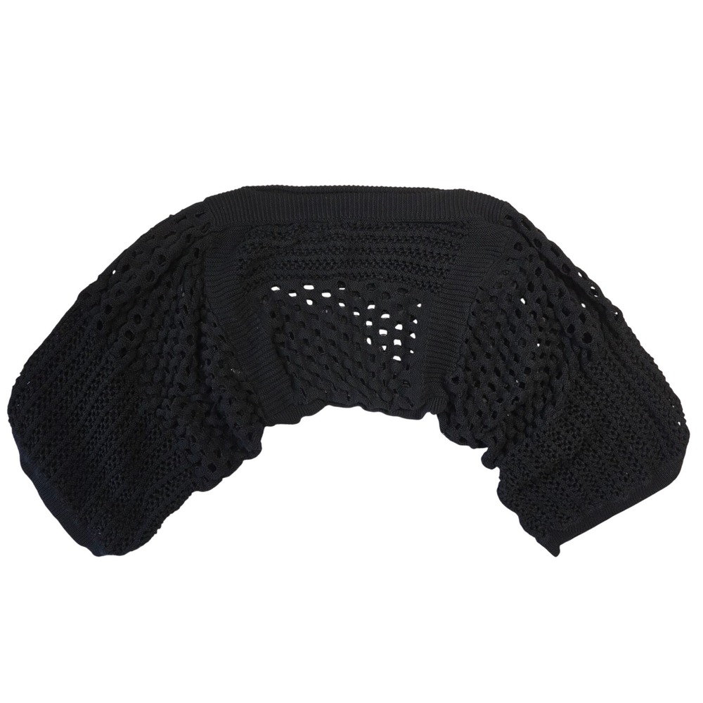 Bar III Black Crochet Knit‎ Cropped Bolero Shrug Sweater S/M Y2k 2000s Bratz